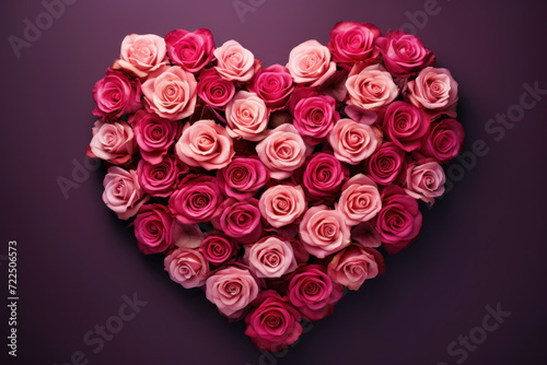 Elegant Rose Heart on Lavender