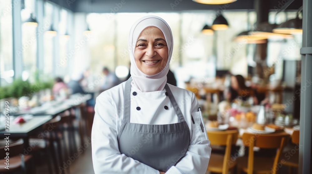 Fototapeta premium Senior Muslim Female Chef