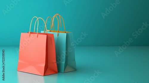 3d Vector Paper Shopping Bag, Shopping Online Concep