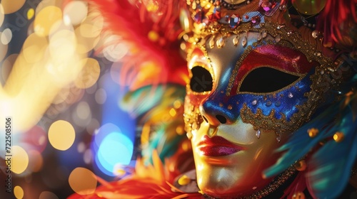 Extravagant Brazilian Mask with Feathers and Jewels