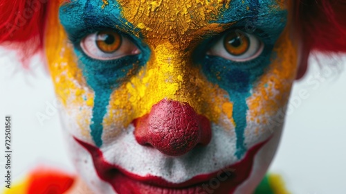 Intense Gaze of a Carnival Clown