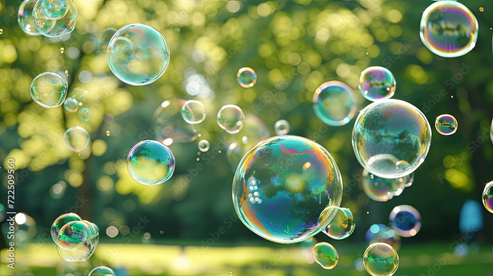 Soap bubble flying in the air in public park wallpaper background Soap bubble flying in the air in public park wallpaper background