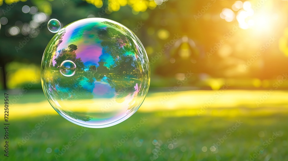 Soap bubble flying in the air in public park wallpaper background Soap bubble flying in the air in public park wallpaper background