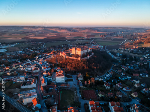 View on the Neulengbach town with the castle on the horizon, Austria photo