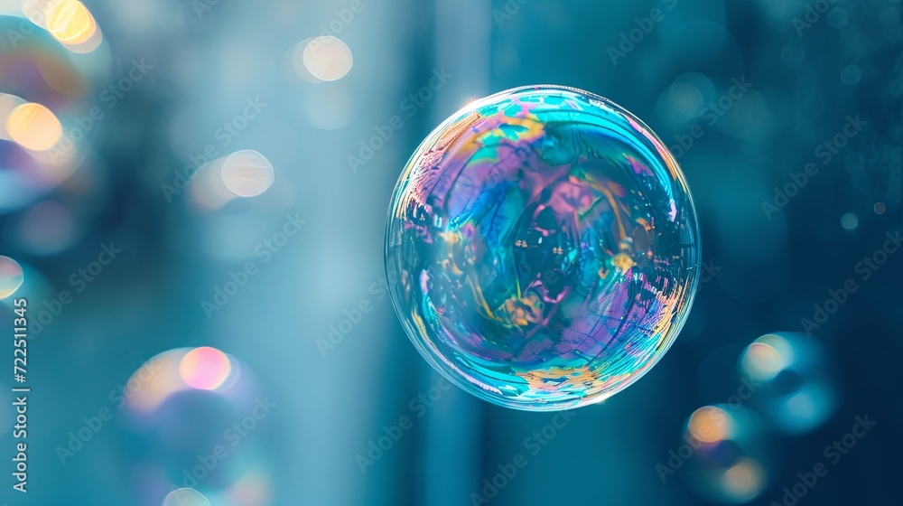 Soap foam bubble in bathroom abstract wallpaper background concept