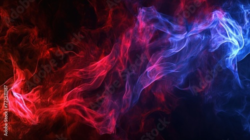  a red, blue and black background with a lot of smoke coming out of the top of the bottom of the image.