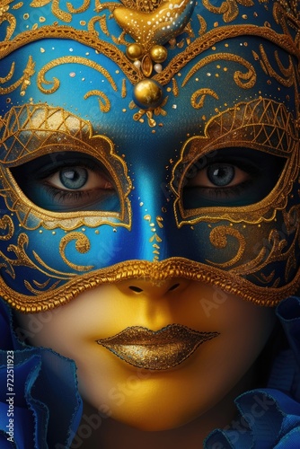 Close View of a Colorful Masquerade Mask