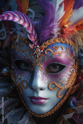 Intimate Look at a Colorful Carnival Mask