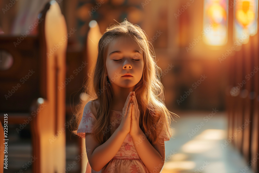 She praying in church where Jesus is rejoicing AI Generation