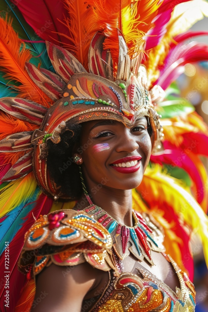 Vibrant Portrait of a Carnival Dancer