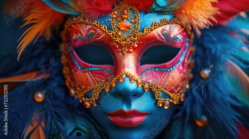  Exotic Mask with Bright Feathers