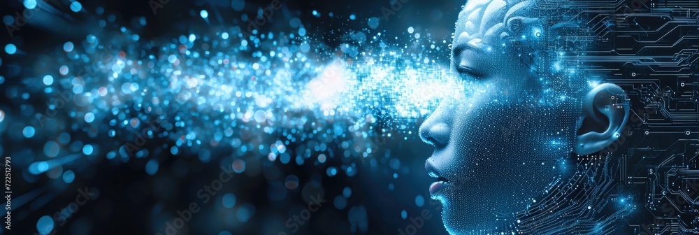 Futuristic Human Concept: Data and Intelligence Visualization Futuristic Human Concept: Data and Intelligence Visualization