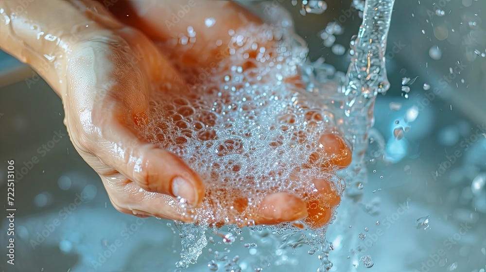 Fototapeta premium People washing hands arm wallpaper background