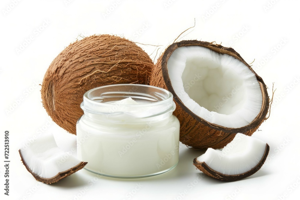 Coconut oil. Background with selective focus and copy space Coconut oil. Background with selective focus and copy space