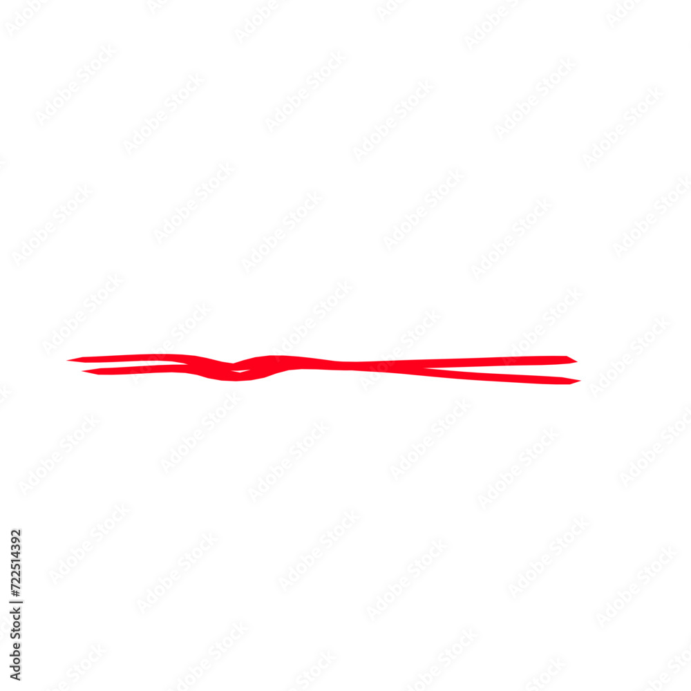 Hand drawn red pencil line Hand drawn red pencil line
