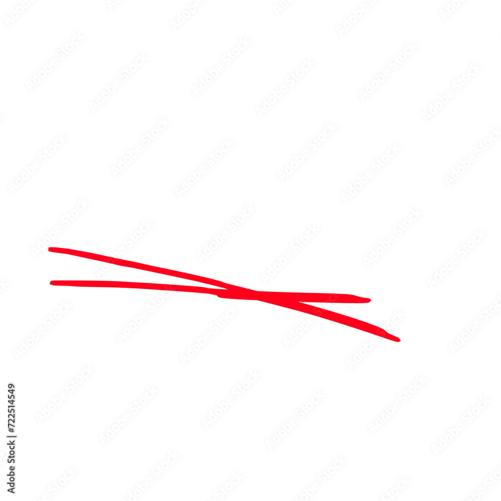 Hand drawn red pencil line Hand drawn red pencil line