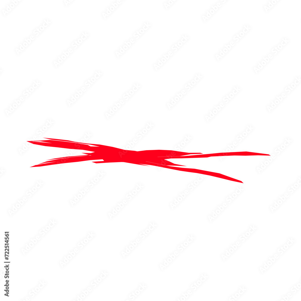 Hand drawn red pencil line
