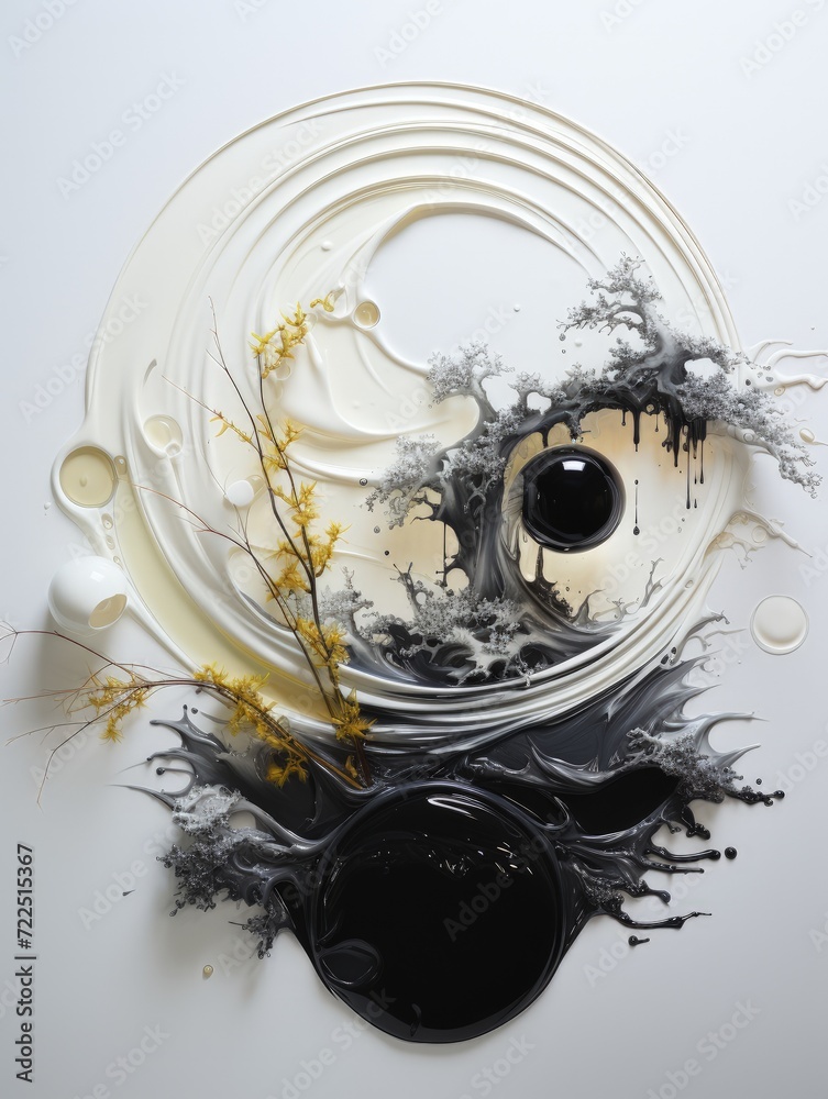 Fototapeta premium Exploring the profound symbolism and philosophy of yin-yang: a journey into balance, harmony, and duality in Chinese culture and philosophy.