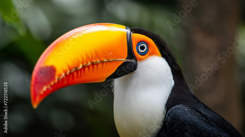cute Toucan, closeup. A skull of the bird called a toucan. Generative Ai