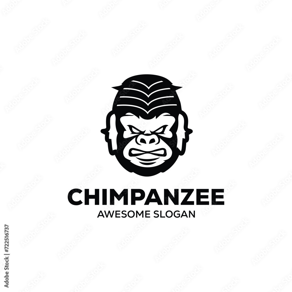 vector monkey simple mascot logo design illustration