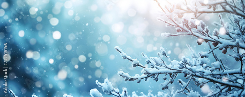 snow covered branches of a tree