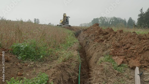 fiber optics cable being layed in rural area