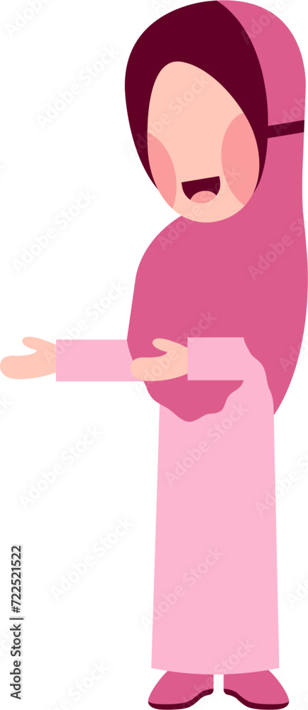 Hijab Girl With Explaining Gesture