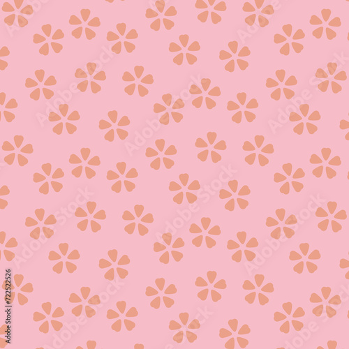 ピンクの花のシームレスなパターンイラスト
