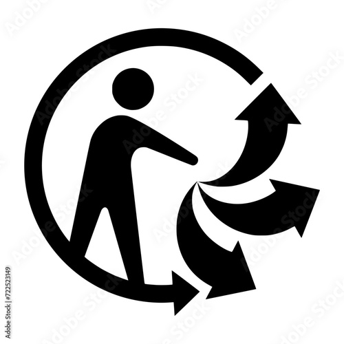Symbole TRIMAN recyclage et tri sélectif des déchets R1002 (ID: 722523149)