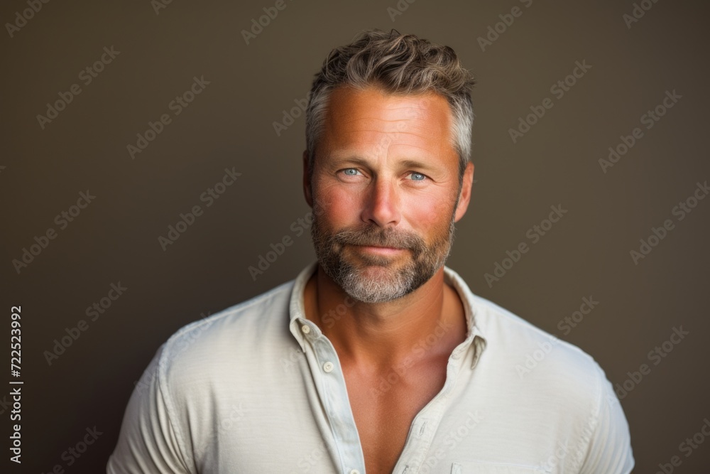 Portrait of a handsome man with a beard in a white shirt Portrait of a handsome man with a beard in a white shirt