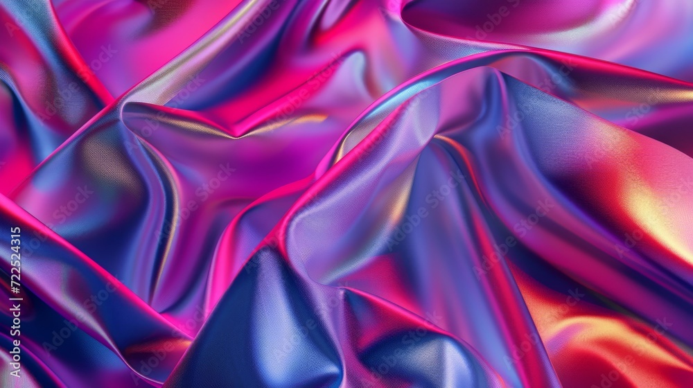 A stunning display of rich lilac, magenta, and violet hues adorn the delicate silk fabric, evoking a sense of luxurious elegance and vibrant fashion A stunning display of rich lilac, magenta, and violet hues adorn the delicate silk fabric, evoking a sense of luxurious elegance and vibrant fashion