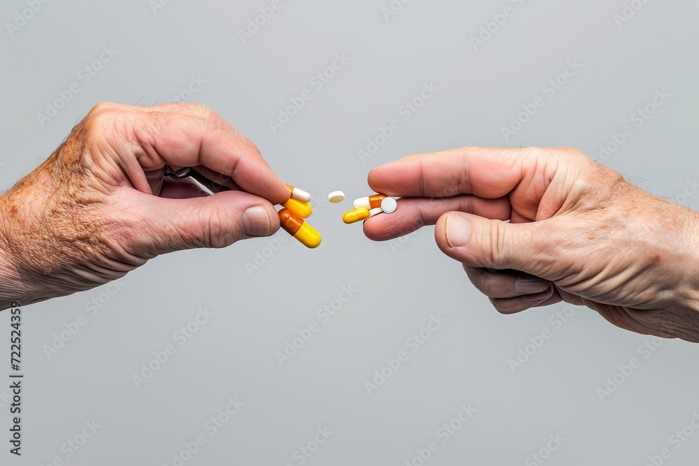 Pill and medicines in old wrinkled hands, drug rehab and antidepressant prescriptions. Vitamins nutrition counseling Angina and Thyroid Cancer Ayurvedic remedie health medical addiction care treatment Pill and medicines in old wrinkled hands, drug rehab and antidepressant prescriptions. Vitamins nutrition counseling Angina and Thyroid Cancer Ayurvedic remedie health medical addiction care treatment