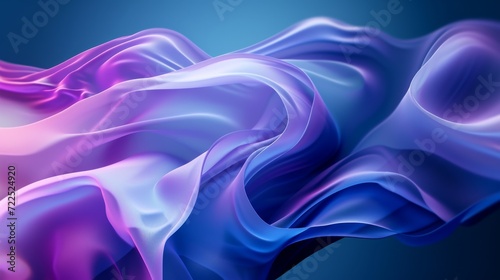An electric blue and vibrant purple fractal art fabric creates a mesmerizing abstract design with its intricate vector graphics, exuding a sense of colorfulness and depth reminiscent of a lilac-hued 