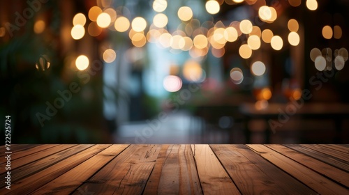 A rustic wooden table stands illuminated by the warm glow of street lights, inviting us to gather and share stories under the starry night sky