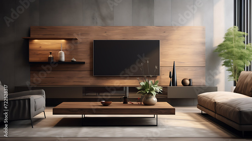 minimalist interior wood design living room
