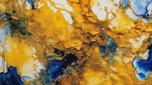 Natural luxury abstract fluid art painting in alcohol ink technique. Tender and dreamy wallpaper. Mixture of colors creating transparent .Ai generative © Grigoriy
