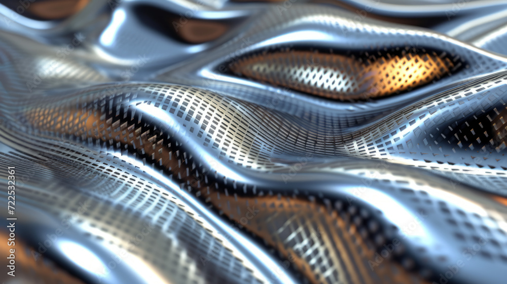 Sleek and Shiny: Chrome Metal Wave Backdrop Sleek and Shiny: Chrome Metal Wave Backdrop