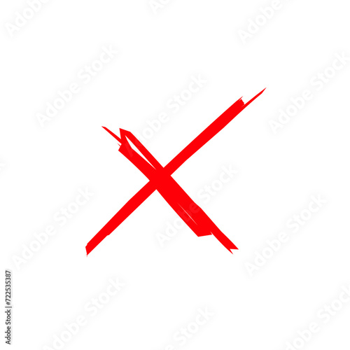 Hand drawn cross brush stroke