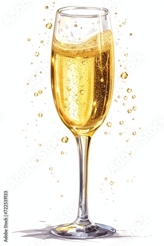 Wallpaper Mural digital painting fabulous champagne, white background Torontodigital.ca