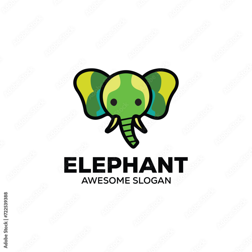 Elephant mascot illustration logo design vector Elephant mascot illustration logo design vector