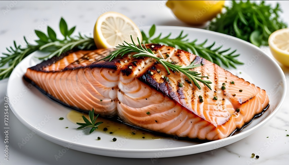 Grilled salmon with lemon and herbs Grilled salmon with lemon and herbs