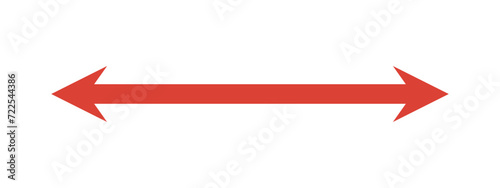 A simple red double-headed arrow – Minimalist straight arrow isolated on a transparent background