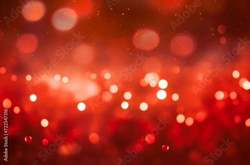 Abstract red bokeh lights. Red bokeh background. Generative AI