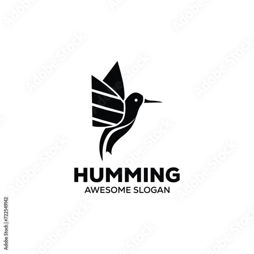 humming bird mascot logo design vector icon illustration