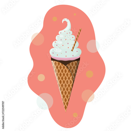 Ice cream logo. Simple cartoon illustration of ice cream cone. Ice cream logo icon vector. Ice cream logo template