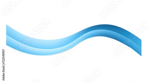 3d blue flat color curve isolated on transparent background
