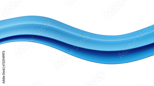 3d blue flat color curve isolated on transparent background
