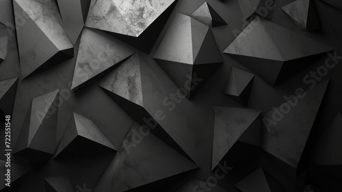 Black white dark gray abstract background. Geometric pattern shape. Line triangle polygon angle. Gradient. Shadow. Matte. © buraratn