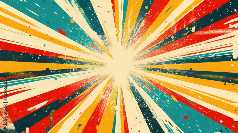 Naklejka premium Exploding star burst texture japanese radius cartoon pattern abstract background
