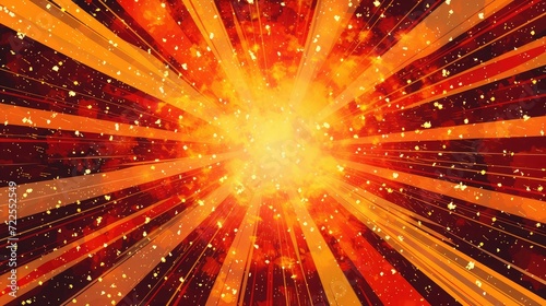 Exploding star burst texture japanese radius cartoon pattern abstract background photo